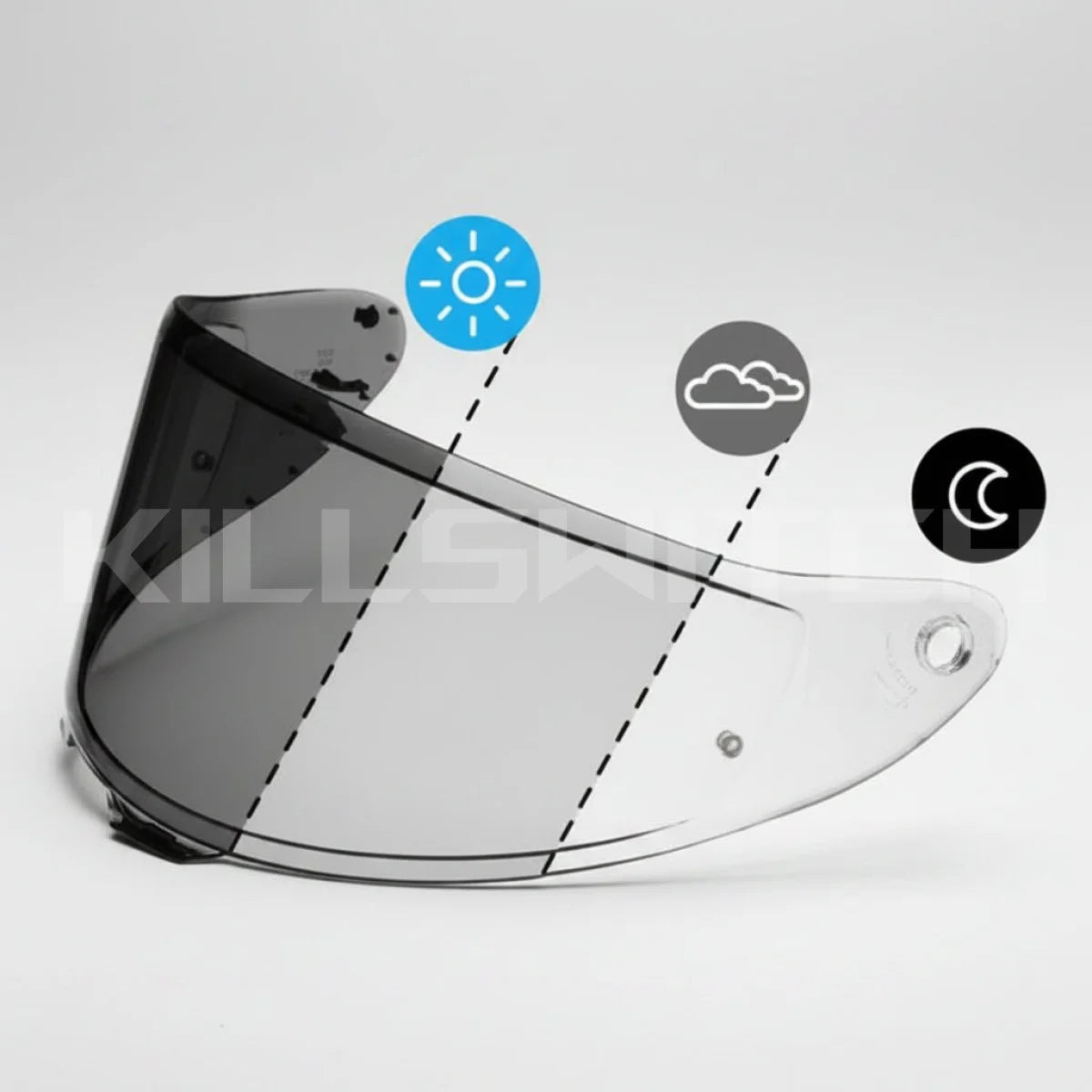agv k6 smoke visor Photochromic for K6S Bushcraft Domane+ Rear Bike Light release system allows for Color:Crimson