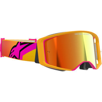 ALPINESTARS GOGGLES Supertech Goggle - Corp - Yellow/Pink - ABS Vision - Red Mirror 5100325-5023 - Goggles