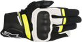 ALPINESTARS Booster Gloves - Black/White/Fluo Yellow - Large 3566917-125-L