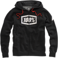 100% Syndicate Fleece Zip-Up Hoodie - Heather Black/White - Medium 20032-00001