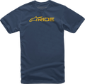 ALPINESTARS Ride 3.0 T-Shirt - Navy/Gold - Large 1232-722007059L