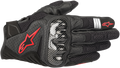 ALPINESTARS SMX-1 Air V2 Gloves - Black/Fluo Red - Small 3570518-1030-S