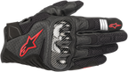 ALPINESTARS SMX-1 Air V2 Gloves - Black/Fluo Red - Small 3570518-1030-S