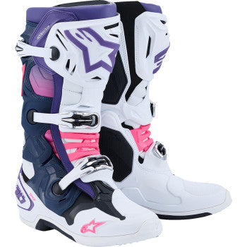 ALPINESTARS Tech 10 Boots - White/Violet/Navy/Pink Fluorescent - US 14 / EU 49.5 2010020-2780-14