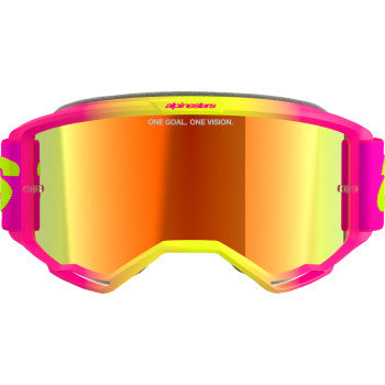 ALPINESTARS GOGGLES Vision 5 Goggle - Wordmark - Pink/Yellow Fluo - Red Mirror 5102425-3085 - Goggles