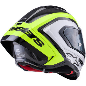 ALPINESTARS  Supertech R10 Helmet - 22.06 - Arius - Gloss Black/Silver/Yellow Fluo - Large  8203926-1699-L