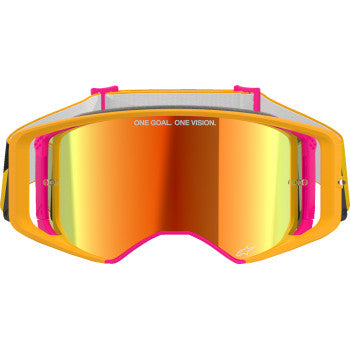 ALPINESTARS GOGGLES Supertech Goggle - Corp - Yellow/Pink - ABS Vision - Red Mirror 5100325-5023 - Goggles