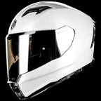 ILM Full Face Motorcycle Helmet Lightweight Fiberglass DOT ECE Model MF522P - White / Small