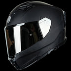 ILM Full Face Motorcycle Helmet Lightweight Fiberglass DOT ECE Model MF522P - Matte Black / Small