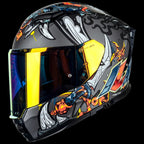 ILM Full Face Motorcycle Helmet Lightweight Fiberglass DOT ECE Model MF522P - Ronin Gray / Small