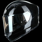 ILM Full Face Motorcycle Helmet Lightweight Fiberglass DOT ECE Model MF522P - Gloss Black / Small