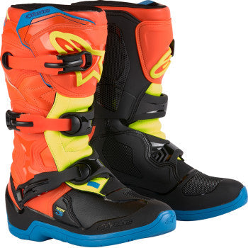ALPINESTARS Youth Tech3S Boots - Orange/Blue/Yellow/Black - US 3 2014024-4755-3
