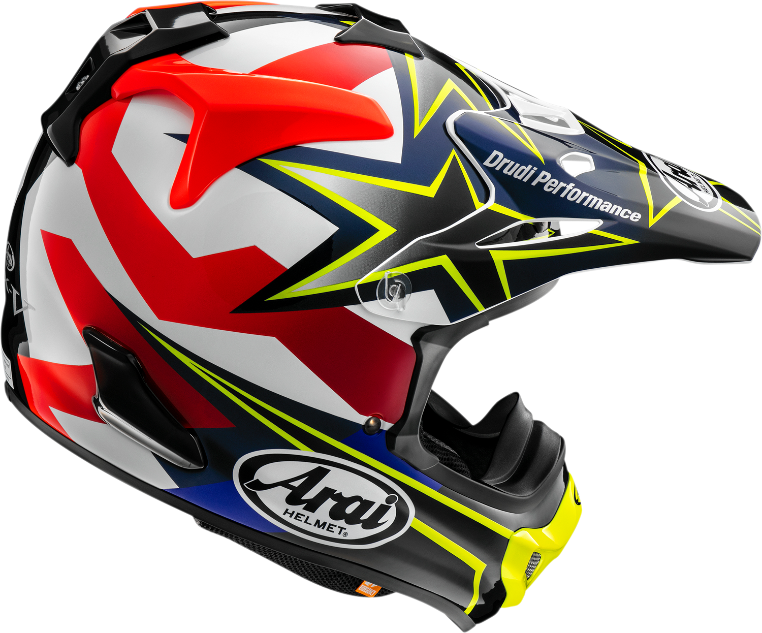 ARAI HELMETS, ARAI Helmets VX-Pro4 Stars & Stripes Yellow Helmet – Medium, Part Number 0110-8203