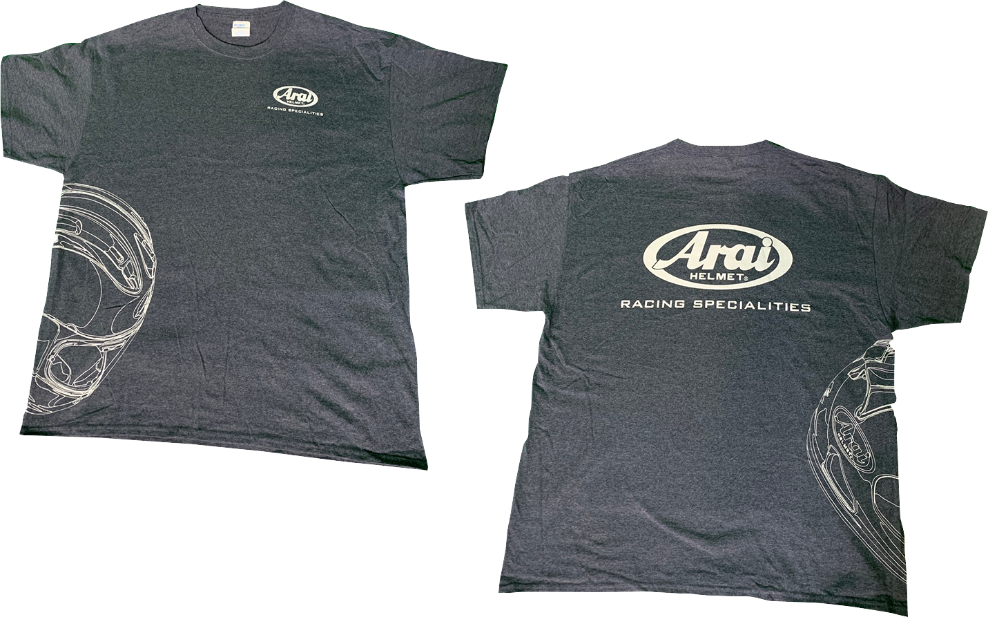 ARAI HELMETS, ARAI HELMETS Arai Helmet T-Shirt - Dark Heather Gray, Large (Part #121565)