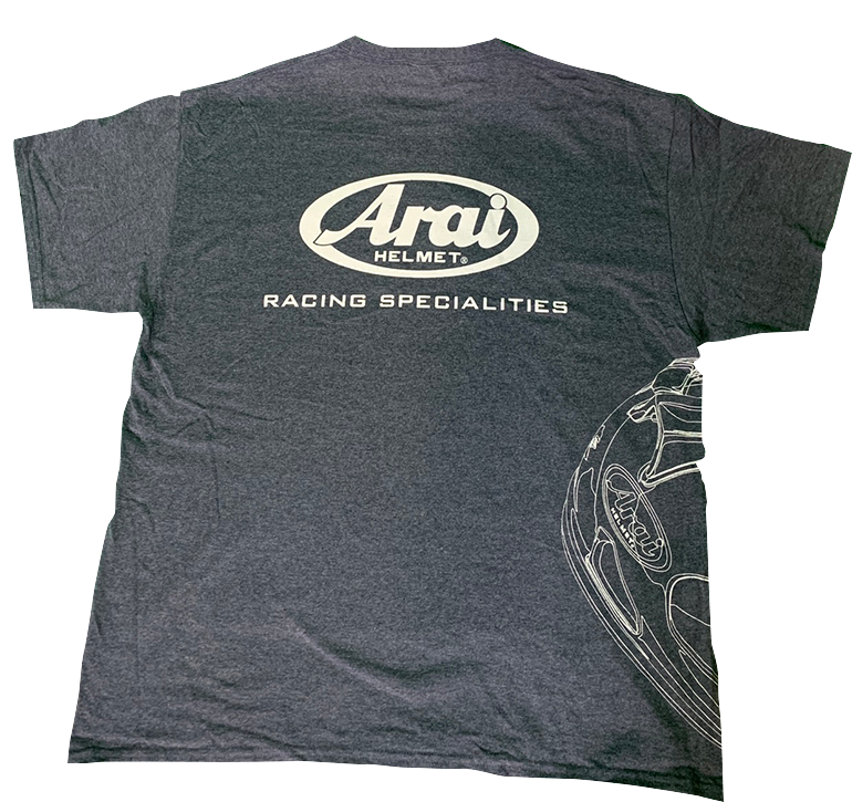 ARAI HELMETS, ARAI HELMETS Arai Helmet T-Shirt - Dark Heather Gray, Large (Part #121565)