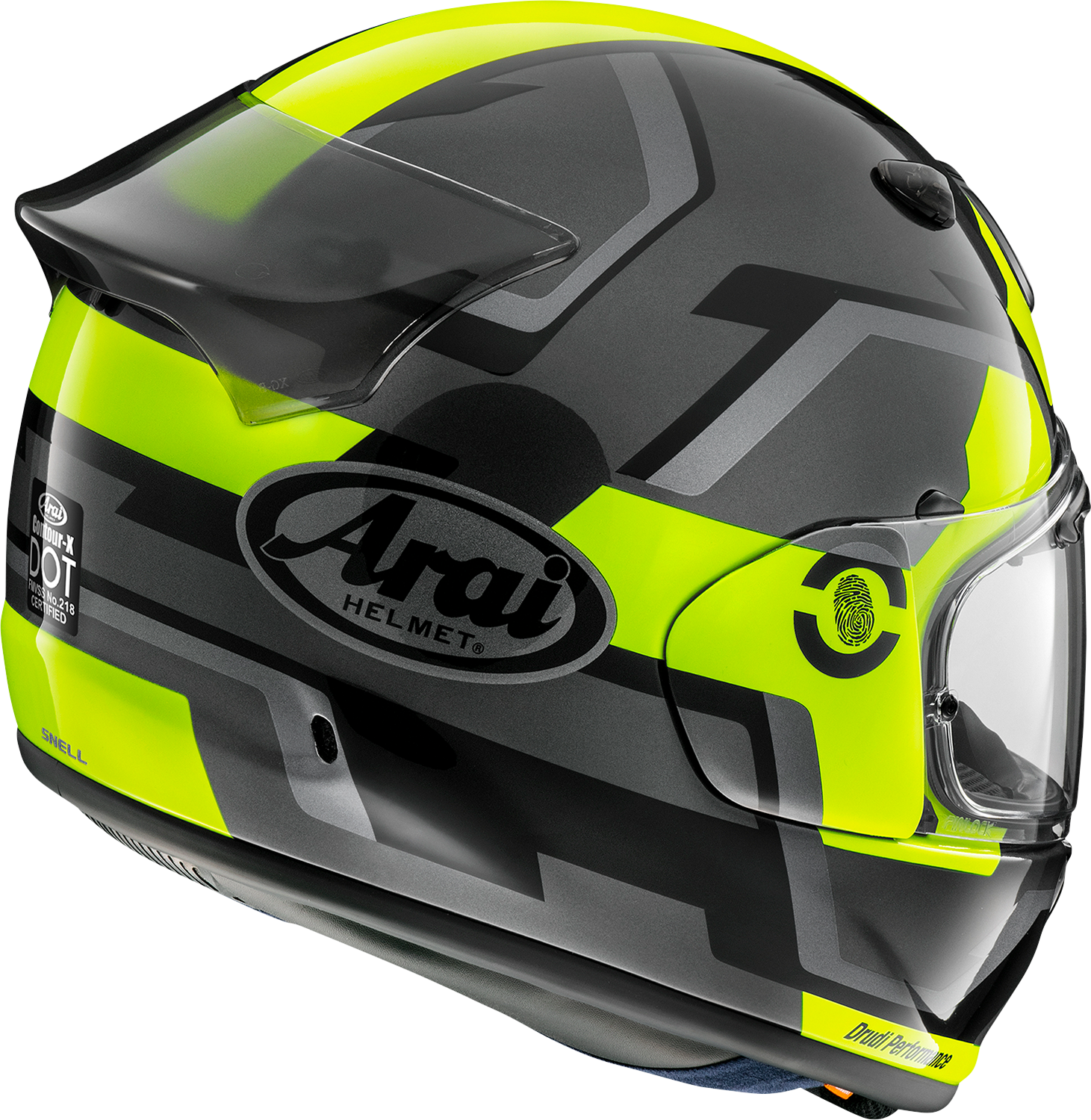 ARAI HELMETS, ARAI HELMETS Contour-X Helmet with Logo Duct and Aerodynamic – Fluorescent Yellow, 2XL (Part No. 0101-16066)