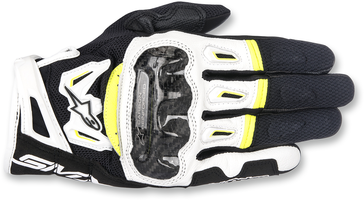ALPINESTARS SMX-2 Air Carbon V2 Gloves - Black/White/Fluo Yellow - 3XL 3567717-125-3X - Gloves