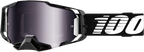 100% Armega Goggles - Black - Silver Flash Mirror 50005-00001
