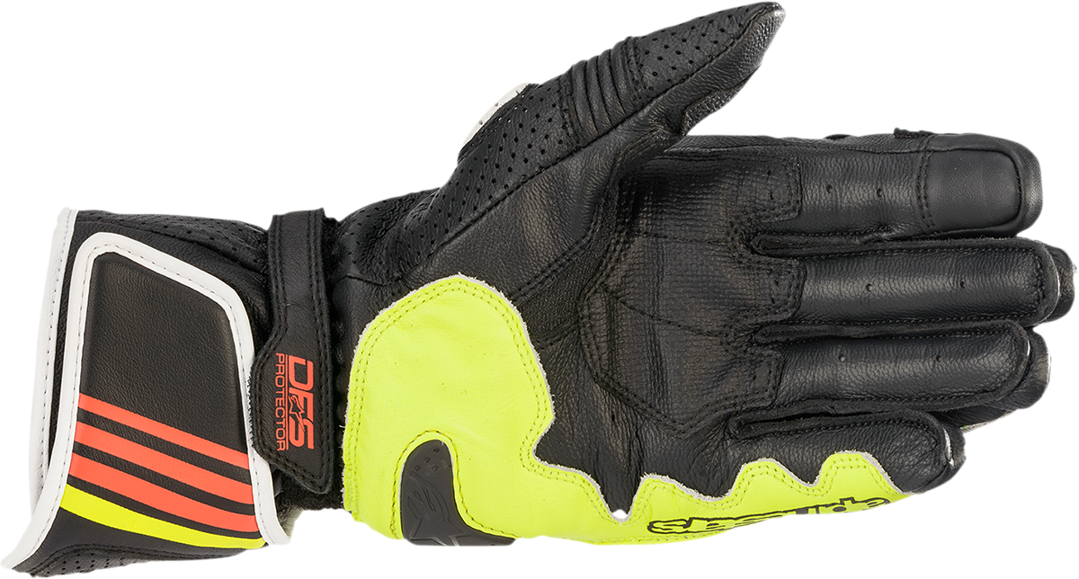ALPINESTARS GP Plus R v2 Gloves - Metallic Gray/Black/Fluo Yellow/Fluo Red - Small 3556520-9135-S - Gloves