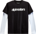ALPINESTARS Stack Long-Sleeve T-Shirt - Black/White - Large 1213713001020L