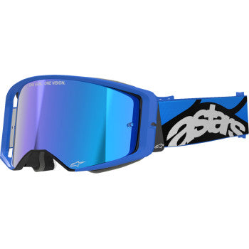 ALPINESTARS GOGGLES Supertech Goggle - Stream - Blue - Blue Mirror 5100625-7271 - Goggles
