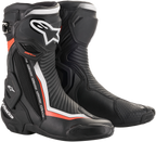 ALPINESTARS SMX+ Boots - Black/White/Red Fluorescent - US 9.5 / EU 44 2221019-1231-44