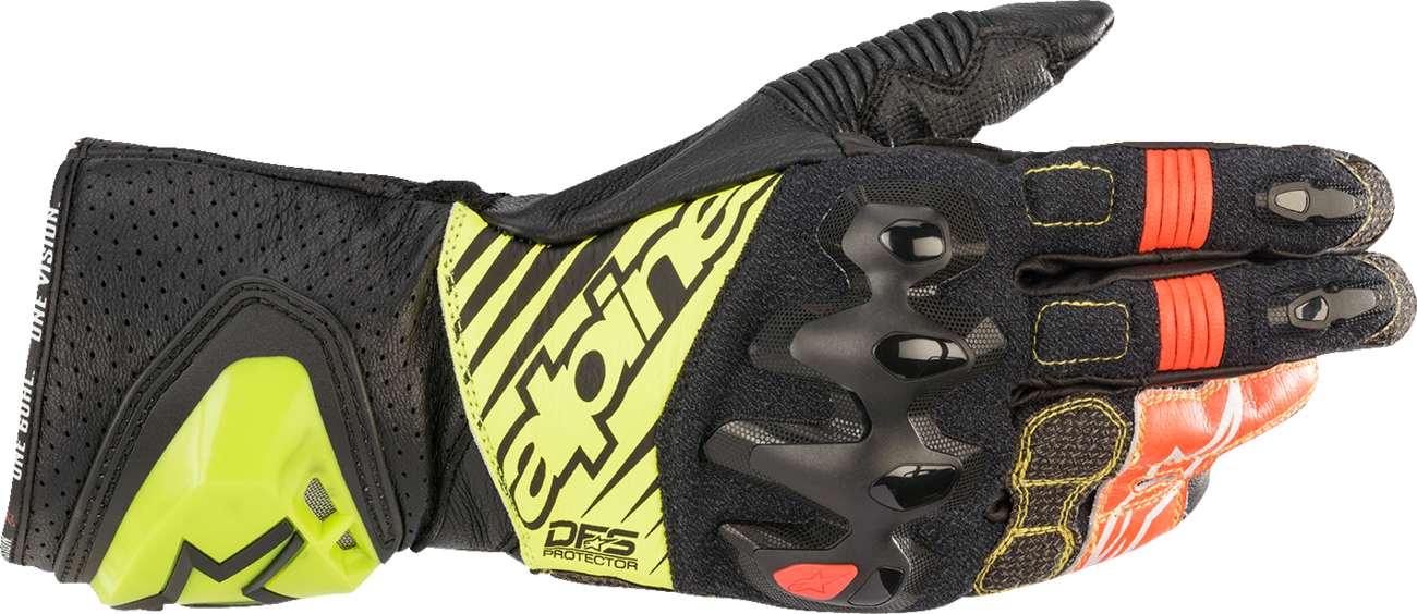ALPINESTARS GP Tech V2 S Gloves - Black/Fluo Yellow/White/Fluo Red - 3XL 3556422-1503-3X - Gloves