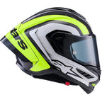 ALPINESTARS  Supertech R10 Helmet - 22.06 - Arius - Gloss Black/Silver/Yellow Fluo - Medium  8203926-1699-M