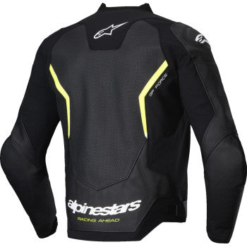 ALPINESTARS Jacket Lthr Gp Force Air Flo Blk/Yl Fl 58 3100326-155-58