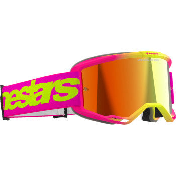 ALPINESTARS GOGGLES Vision 5 Goggle - Wordmark - Pink/Yellow Fluo - Red Mirror 5102425-3085 - Goggles