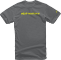 ALPINESTARS Linear Wordmark T-Shirt - Charcoal/Fluorescent Yellow - XL 1212720201852XL