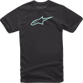 ALPINESTARS Ageless T-Shirt - Black/Mint - Medium 1032720301087M