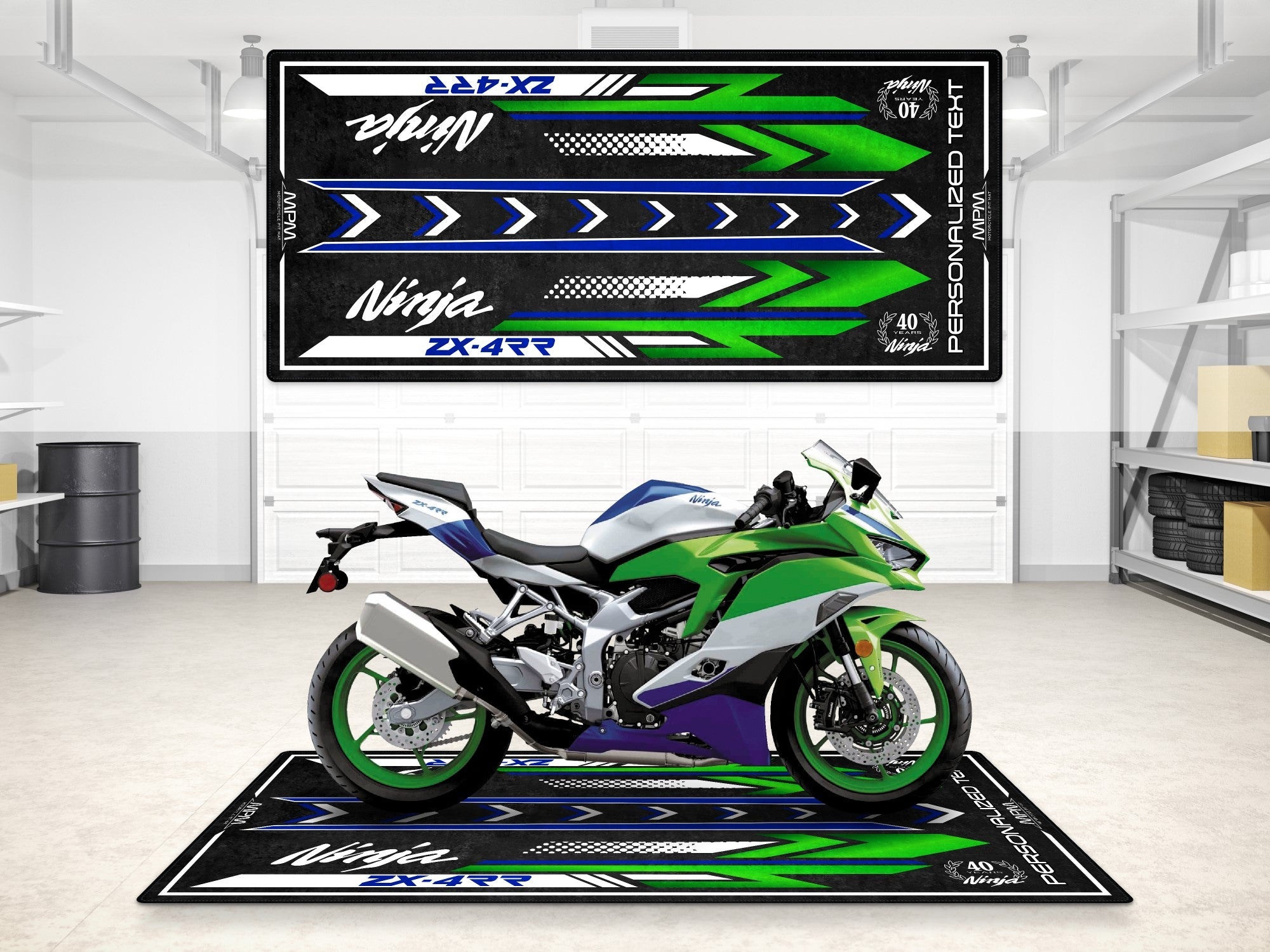 MPM Motorcycle Mat for Kawasaki Ninja ZX-4RR 40th Anniversary - MM7394