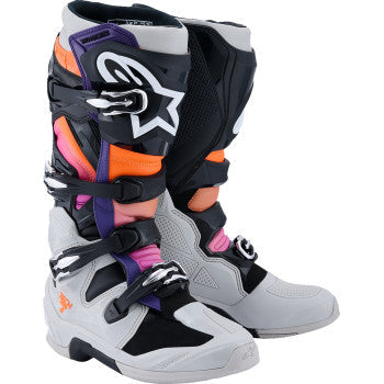 ALPINESTARS Tech 7 Boots - Black/Light Gray/Fluorescent Orange/Magenta - US 10 / EU 44.5 2012025-1594-10