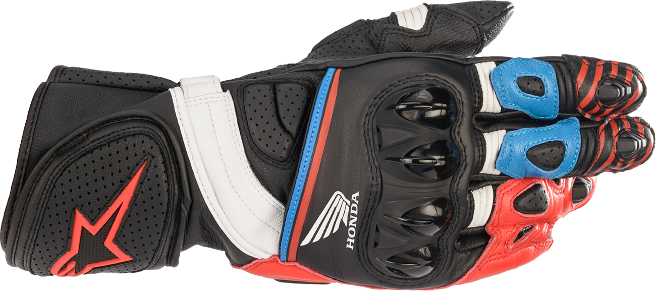 ALPINESTARS Honda GP Plus R v2 Gloves - Black/Bright Red/Blue - 3XL 3556321-1317-3X - Gloves