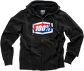 100% Official Fleece Zip-Up Hoodie - Black - Large 20032-00012