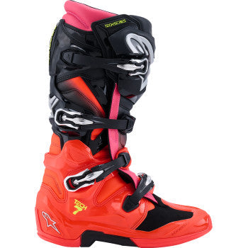 ALPINESTARS Tech 7 Boots - Black/Fluorescent Red/Fluorescent Pink - US 7 / EU 40.5 2012025-1576-7
