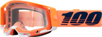 100% Racecraft 2 Goggles - Coral - Clear 50009-00018