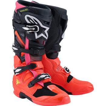 ALPINESTARS Tech 7 Boots - Black/Fluorescent Red/Fluorescent Pink - US 11 / EU 45.5 2012025-1576-11