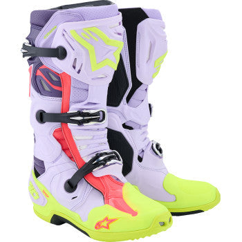 ALPINESTARS Tech 10 Supervented Boots - Purple/Fluorescent Yellow/Diva Pink - US 10 / EU 44.5 2010520-3150-10