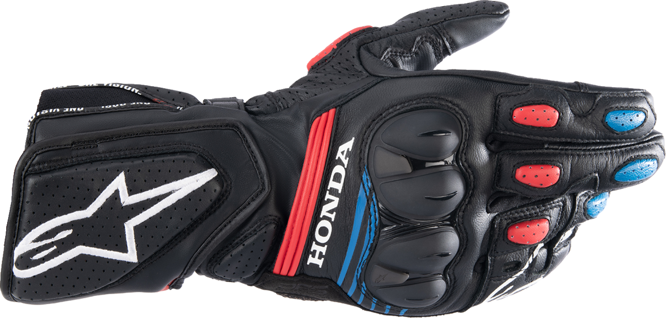 ALPINESTARS Honda SP-8 V3 Gloves - Black/Bright Red/Blue - XL 3558423-1317-XL - Gloves