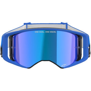 ALPINESTARS GOGGLES Supertech Goggle - Stream - Blue - Blue Mirror 5100625-7271 - Goggles