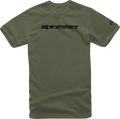 ALPINESTARS Linear Wordmark T-Shirt - Military/Black - Large 1212720206910L