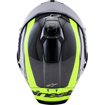 ALPINESTARS  Supertech R10 Helmet - 22.06 - Arius - Gloss Black/Silver/Yellow Fluo - Large  8203926-1699-L