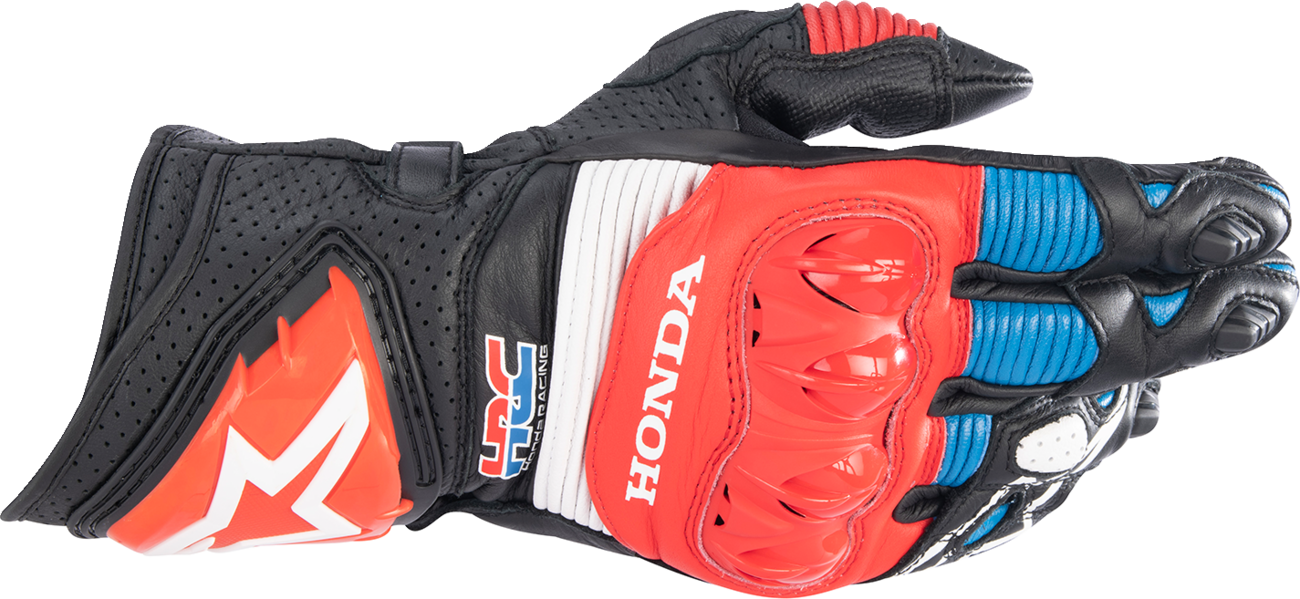 ALPINESTARS Honda GP Pro R3 Gloves - Black/Bright Red/Blue - 2XL 3556223-1317-2X - Gloves