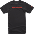 ALPINESTARS Linear Wordmark T-Shirt - Black/Warm Red - Medium 1212720201523M