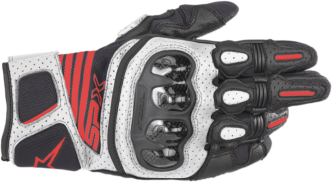 ALPINESTARS SPX AC V2 Gloves - Black/White/Fluo Red - 2XL 3567319-1231XXL - Gloves