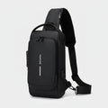 Anti-Theft Motorcycle Chest Bag with Password Lock - Solid Black