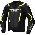 ALPINESTARS Jacket Lthr Gp Force Air Flo Blk/Yl Fl 58 3100326-155-58