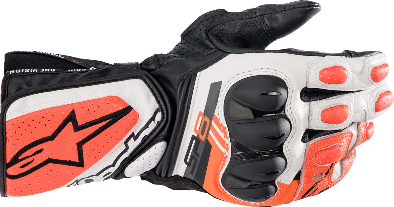 ALPINESTARS SP-8 V3 Gloves - Black/White/Fluo Red - Large 3558321-1231-L - Gloves